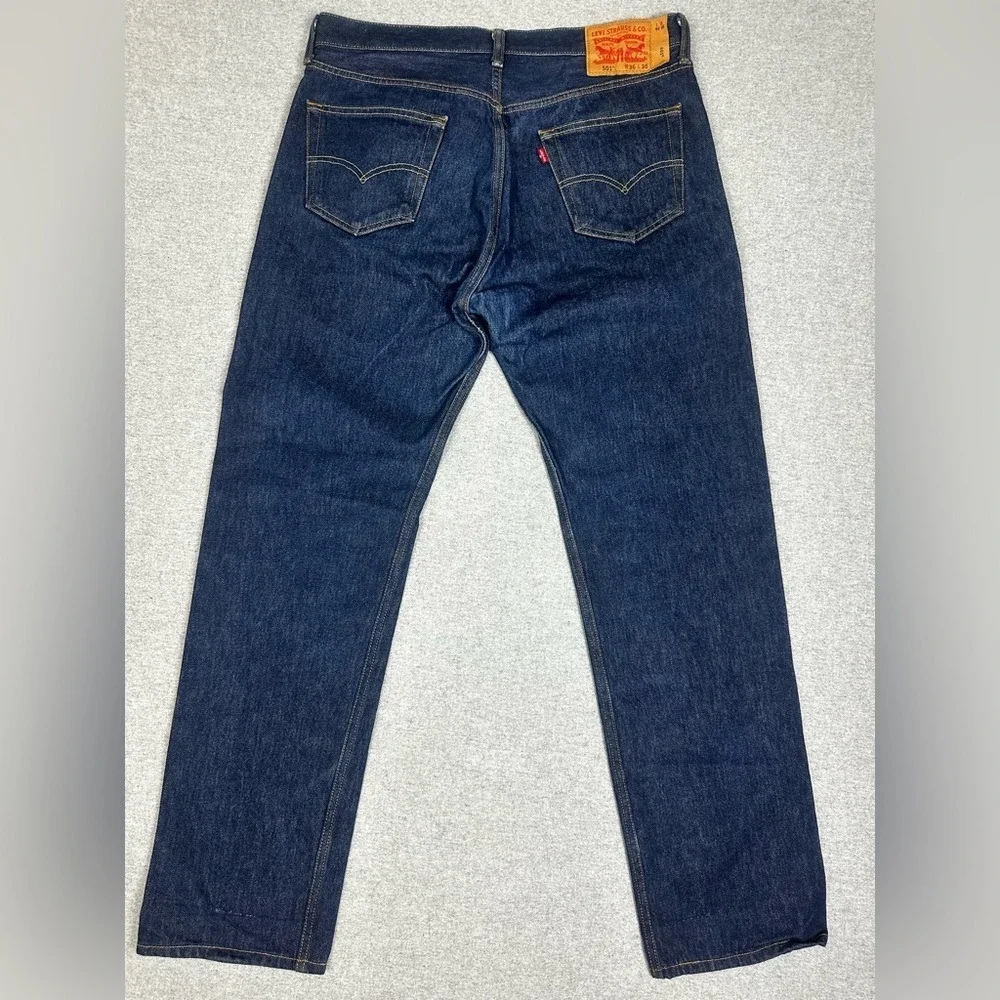 Levis 501 Jean 36x32 Indigo Darkwash Denim Straight‎ Leg Button Fly Classic Fit
